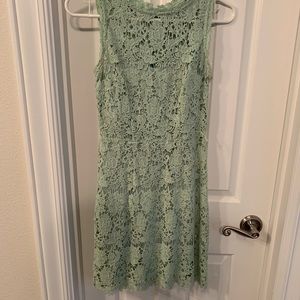Mint lace dress.